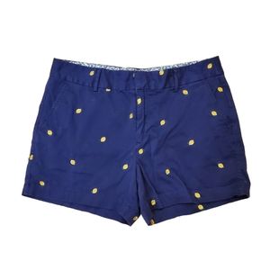 Jones New York Navy & Embroidered Lemon Print‎ Shorts Size 10